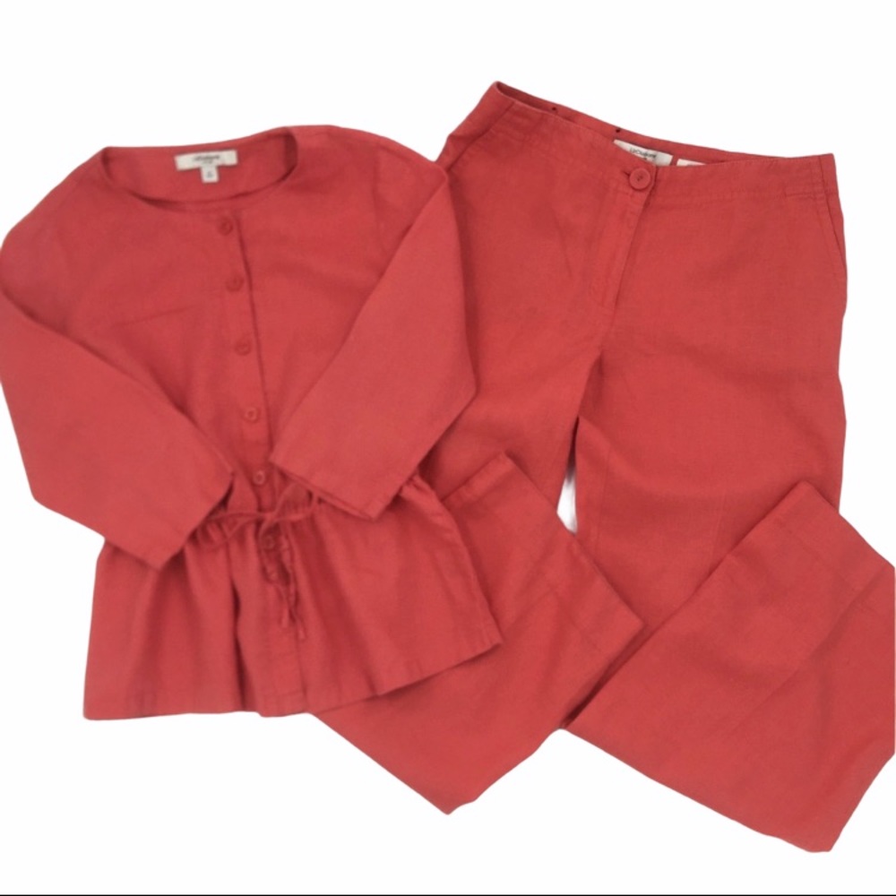 Liz Claiborne Coral Peplum Jacket with Matching Pants